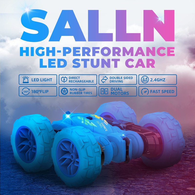 ماشین کنترلی دوطرفه آفرود طرح اکروباتیک با چراغ LED، چرخش 360 درجه و کنترل 2.4 گیگاهرتز مدل TRICK STORM