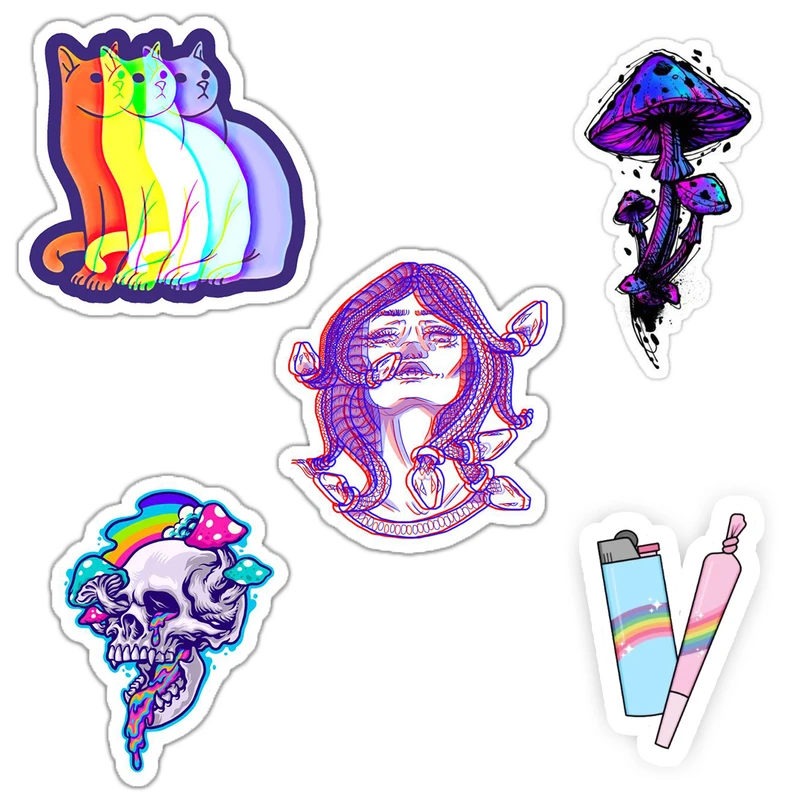 استیکر لپ تاپ و موبایل بووم طرح سرگیجه کد MM17 مجموعه 5 عددی