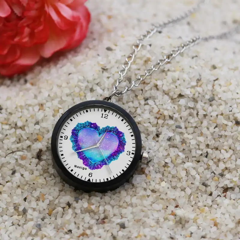 ساعت گردنبندی عقربه ای ناکسیگو مدل قلب کد NF12628