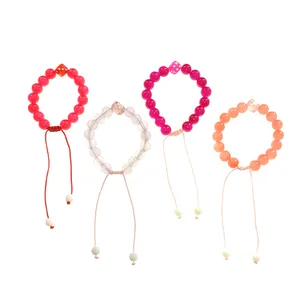 دستبند دخترانه لیمونار گالری مدل مهره و تاس آبنباتی 02 مجموعه چهار عددی