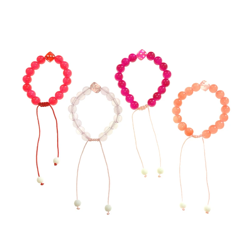 دستبند دخترانه لیمونار گالری مدل مهره و تاس آبنباتی 02 مجموعه چهار عددی