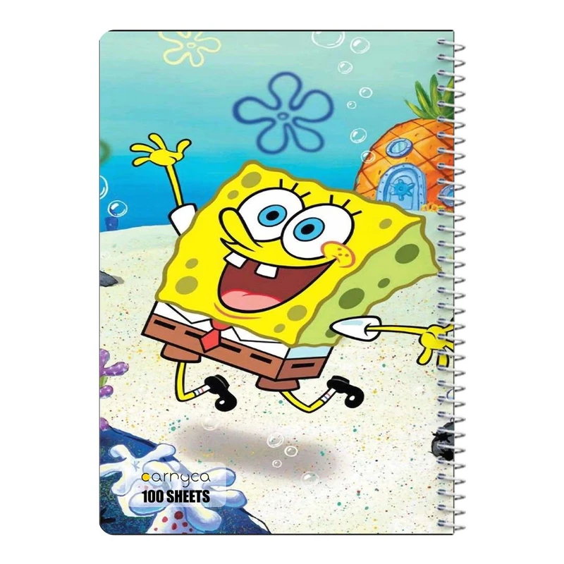 دفتر مشق 100 برگ سیمی کارنیکا طرح باب اسفنجی spong bob کد 32649