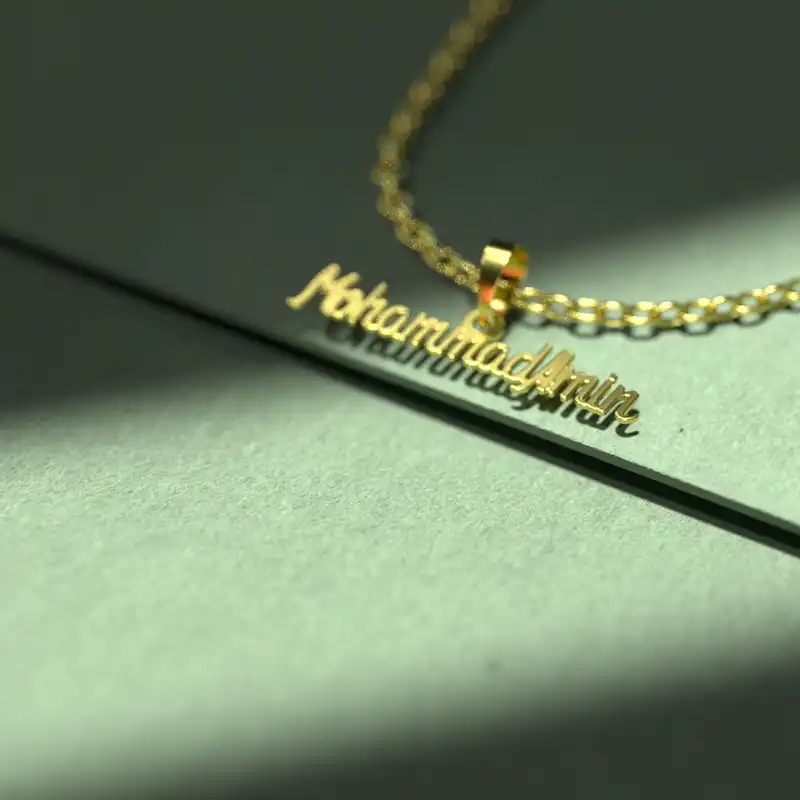 گردنبند طلا 18 عیار زنانه مدوپد مدل mohammadamin