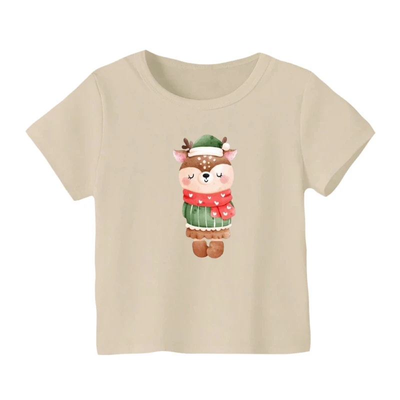 تی شرت آستین کوتاه بچگانه مدل گوزن کریسمس کد 17