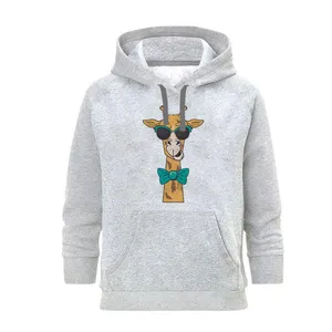 هودی زنانه مدل زرافه عینکی کد SH56 رنگ طوسی