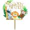 تاپر کیک لاکی بالونز مدل Happy Birthday طرح حیوانات جنگل کد AJ05