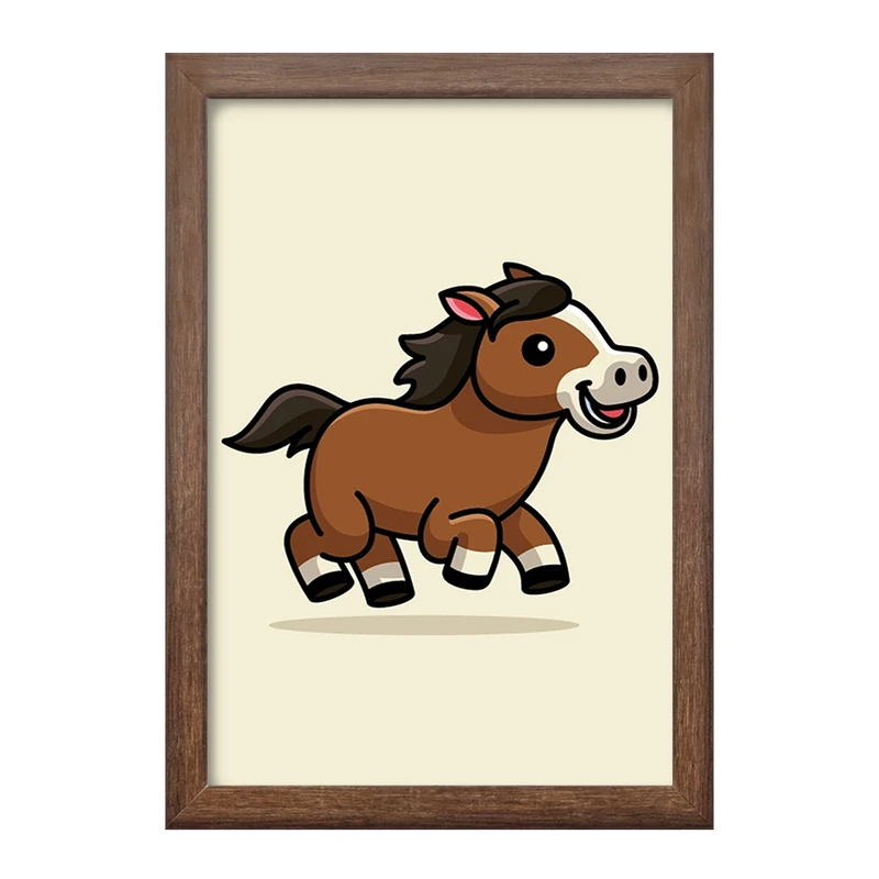 تابلو خندالو طرح حیوانات بامزه اسب کد 28201