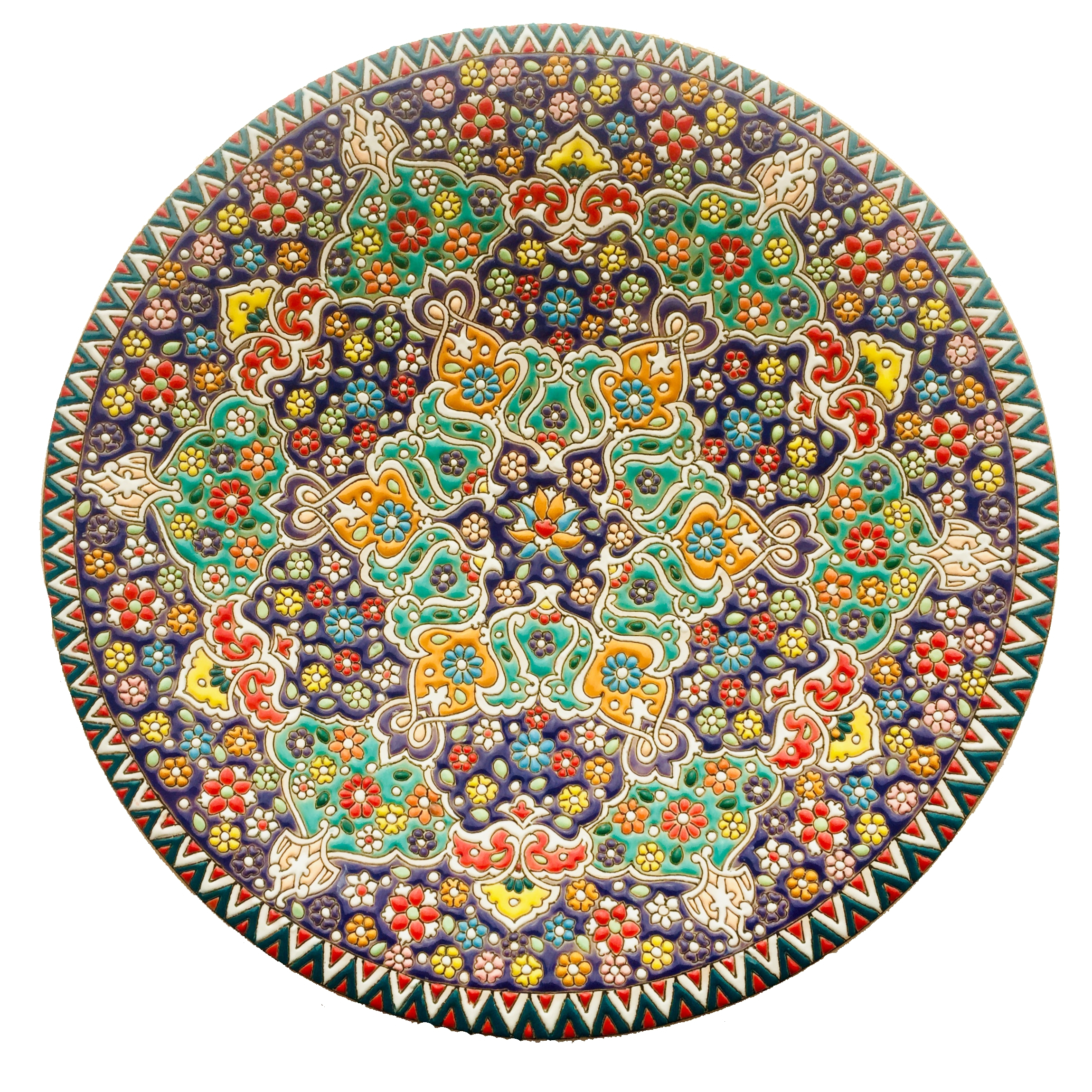 بشقاب میناکاری سفالی زمانیان کد ZMN30009