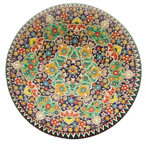 بشقاب میناکاری سفالی زمانیان کد ZMN30009