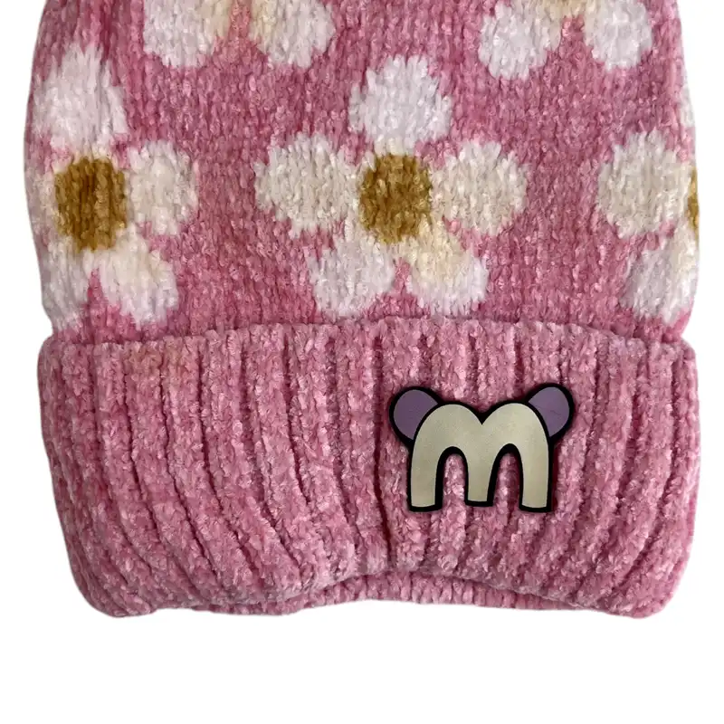 کلاه بافتنی بچگانه مدل گلمنگولی 112