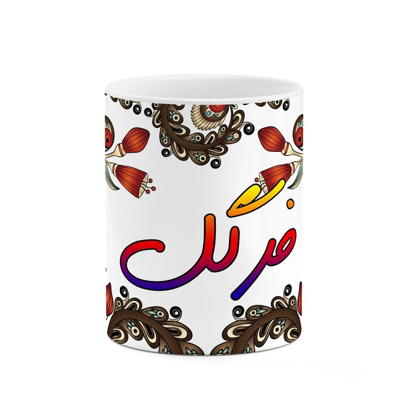 ماگ کاکتی مدل اسم فرگل طرح سنتی گل و بته کد mgh46381