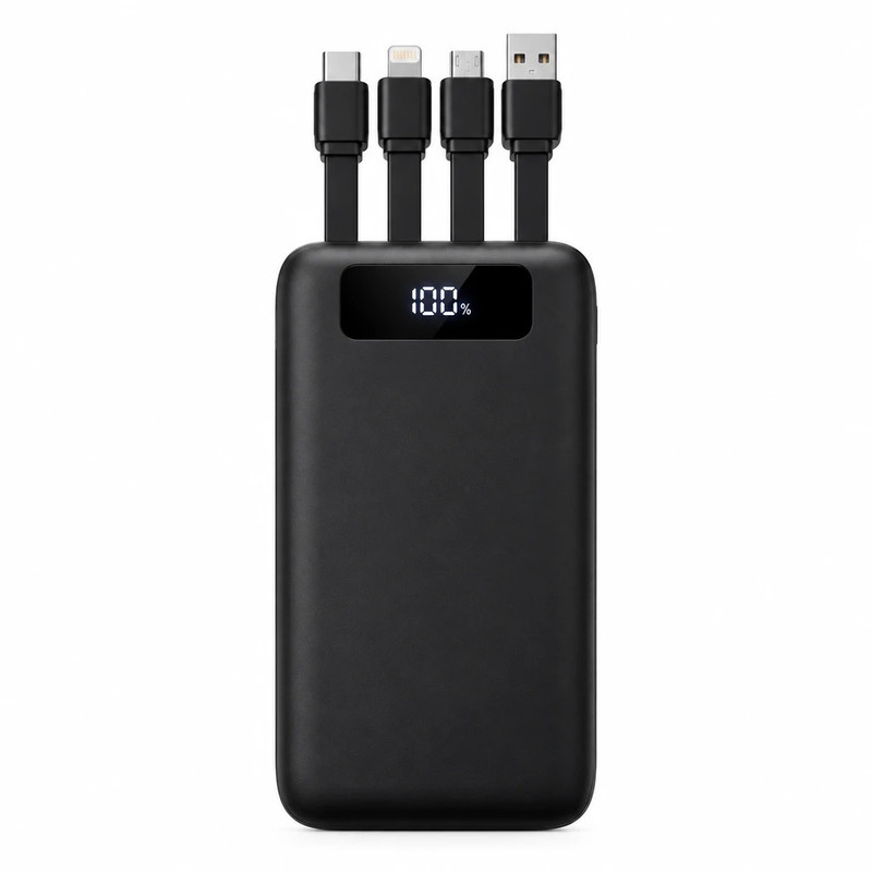 پاوربانک 22.5 وات مدلN-67 ظرفیت20 هزار میلی آمپر ساعت به همراه 4 کابل شارژ USB، USB-C، لایتنینگ و Micro USB
