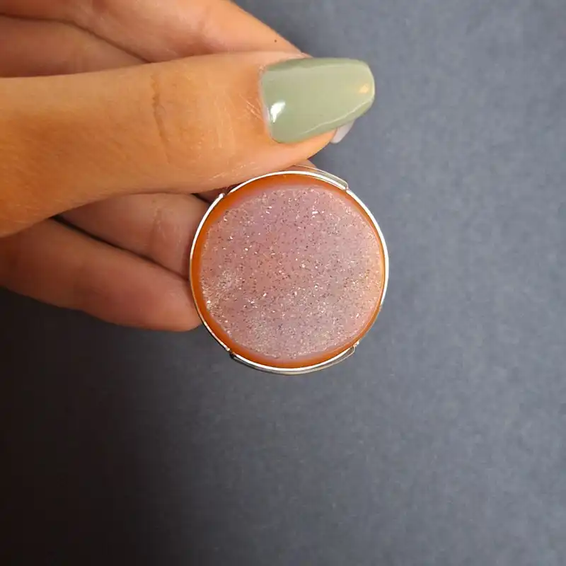 آویز گردنبند نقره زنانه مدل عقیق دروزی کد P02M-31