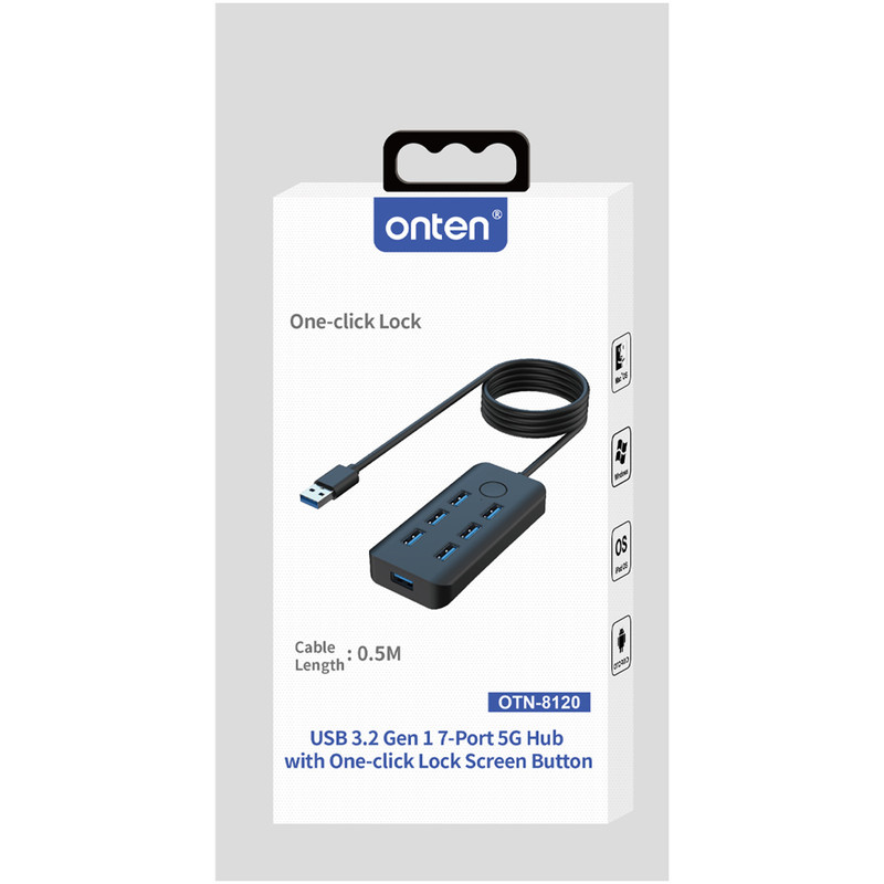 هاب 7 پورت USB 3.2 Gen 1  اونتن مدل OTN-8120