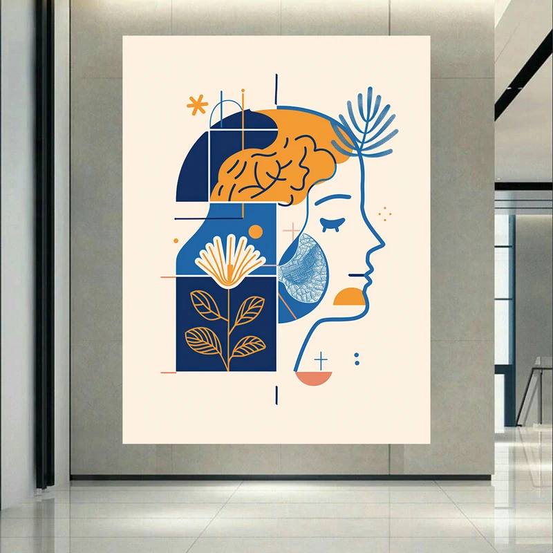 تابلو بوم طرح مخمل تصویر انتزاعی انسان کد PD1929