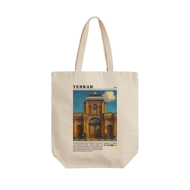 ساک خرید ترمه طراحان ایده مدل سردر باغ ملی تهران کد map0810 - L