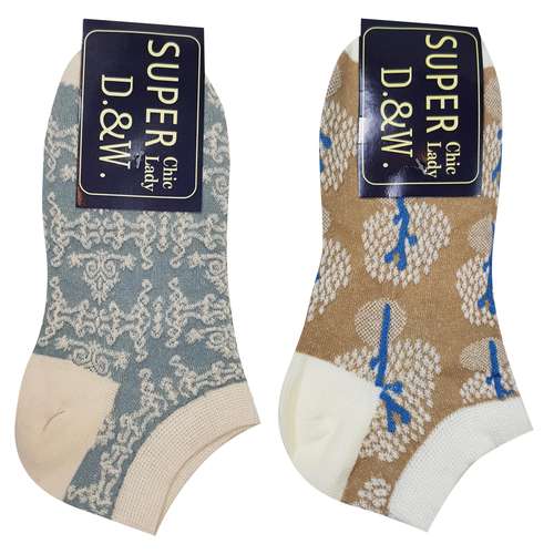 جوراب زنانه مدل گل برجسته کد 4071-2 بسته 2 عددی