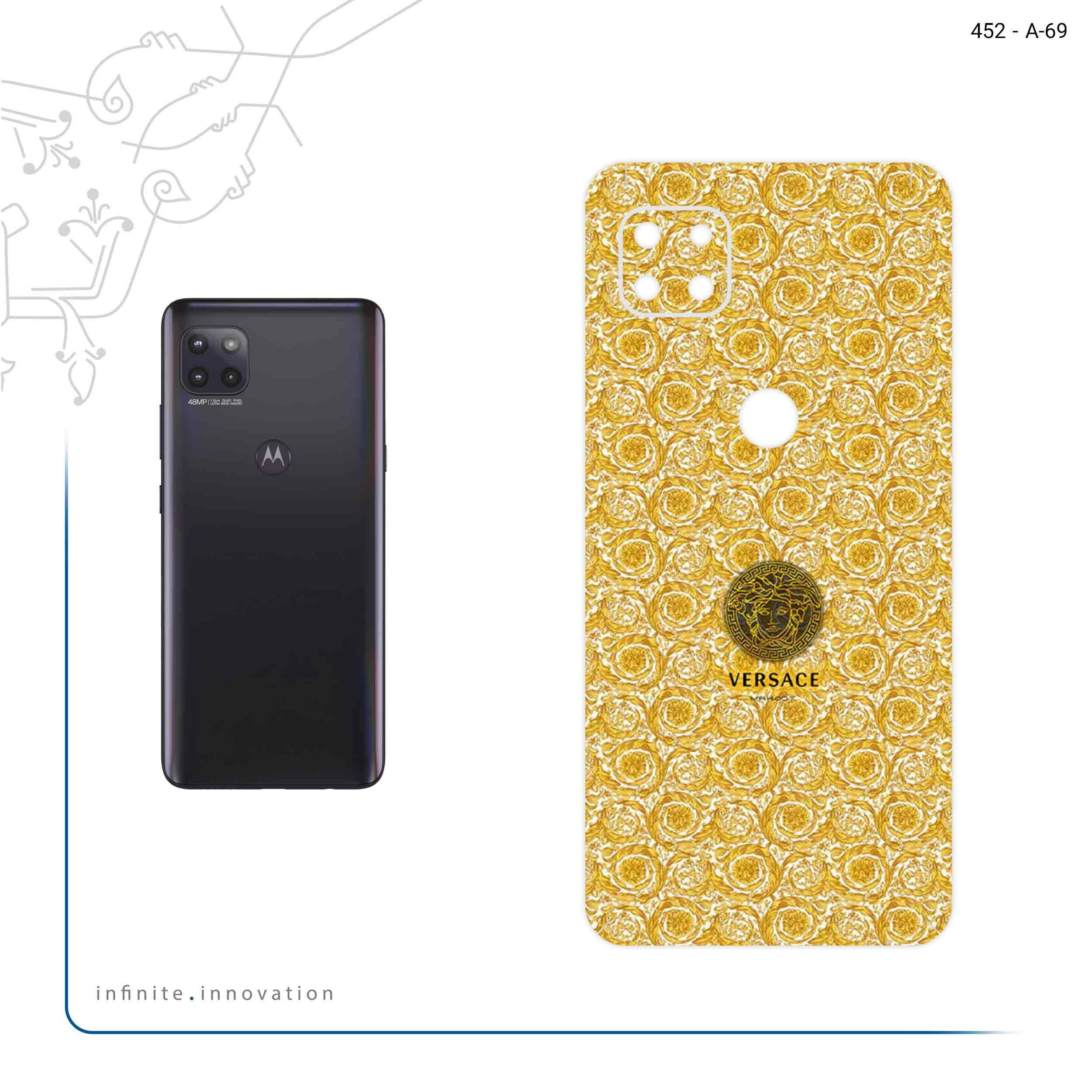 برچسب پوششی ماهوت مدل versace مناسب برای گوشی موبایل موتورولا MOTO G 5G