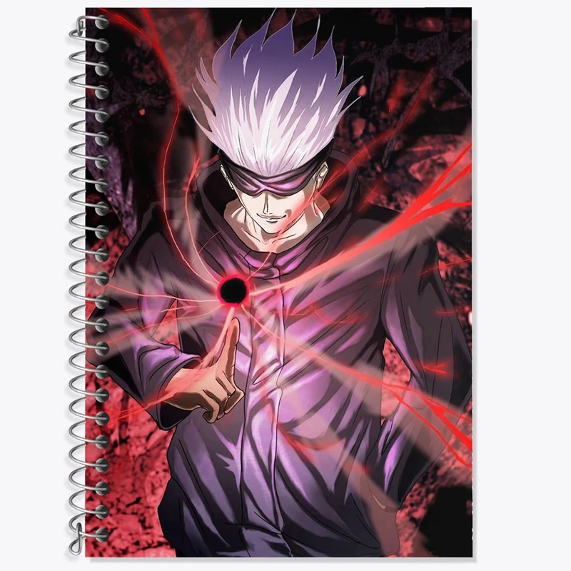 دفتر زبان 50 برگ خندالو مدل دو خط طرح ساتورو گوجو انیمه جوجوتسو کایزن کد 11072