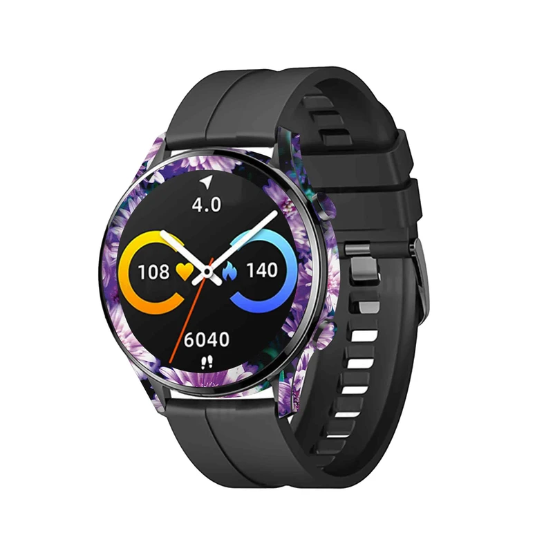 برچسب ماهوت طرح Purple_Flower مناسب برای ساعت هوشمند شیائومی Imilab W12