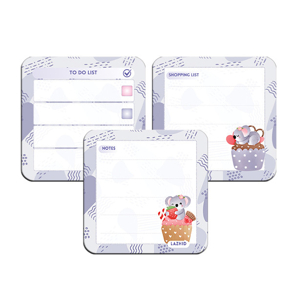 تخته وایت برد لاژید مدل برنامه ریزی سایز 9X9 سانتی متر مجموعه 3 عددی