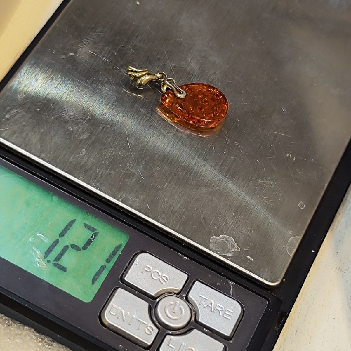 آویز گردنبند نقره زنانه مدل صمغ کهربا کد 414