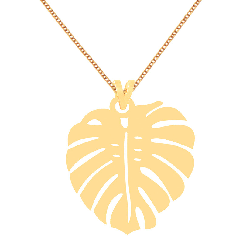 گردنبند طلا 18 عیار زنانه کرابو طرح برگ مدل Kr71773