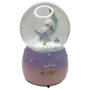 گوی موزیکال مدل کوکی Sweet dream طرح خواب شیرین خرگوش کوچولو روی ماه کد KB82602-19