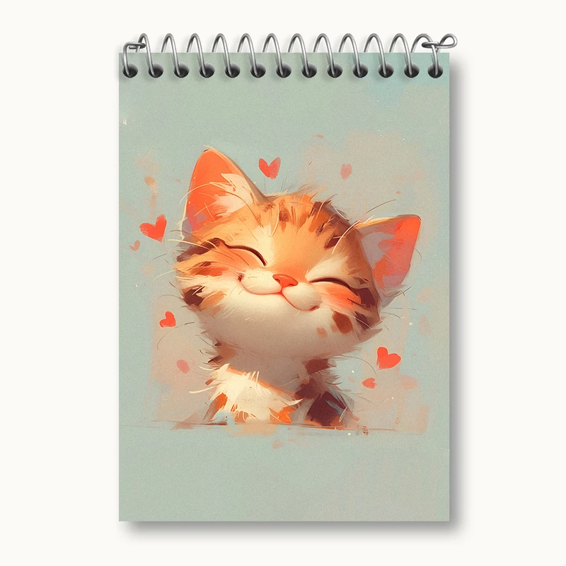 دفتر یادداشت 50 برگ خندالو طرح گربه کیوت کد N4404