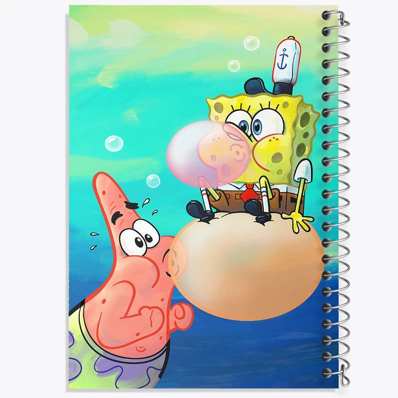 دفتر ژورنال نویسی 50 برگ خندالو مدل نقطه ای طرح باب اسفنجی و پاتریک کد F1862