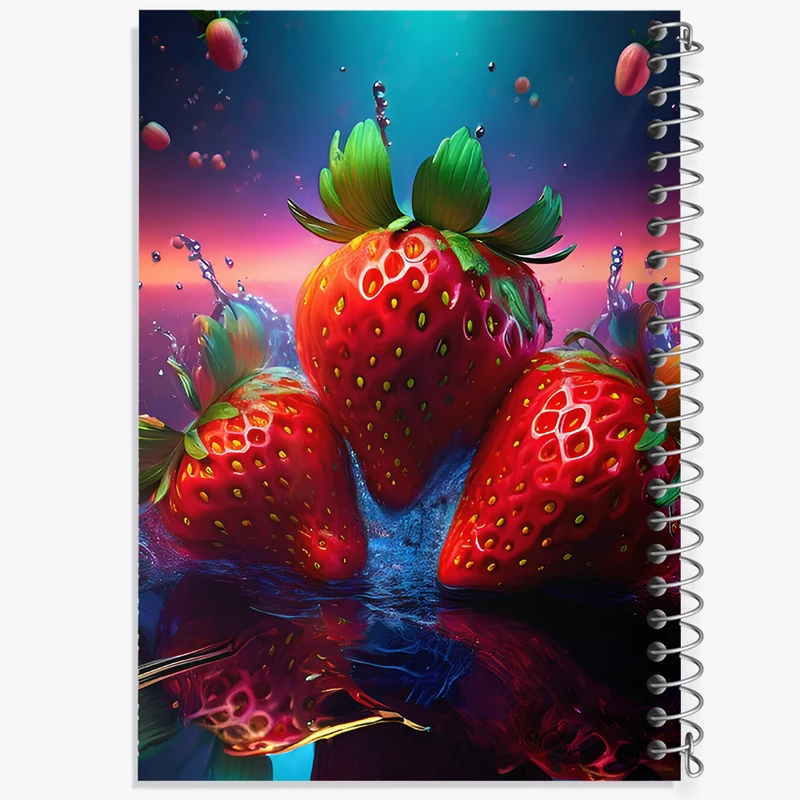 دفتر مشق 100 برگ خندالو طرح توت فرنگی کد F8059