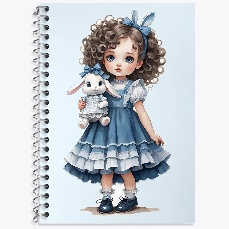 دفتر زبان 50 برگ خندالو مدل دو خط طرح دخترانه کد N4520