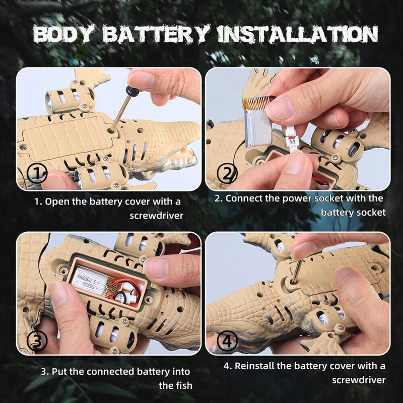 اسباب بازی کنترلی مدل کروکودیل طرح تمساح شناگر کد 18001/1