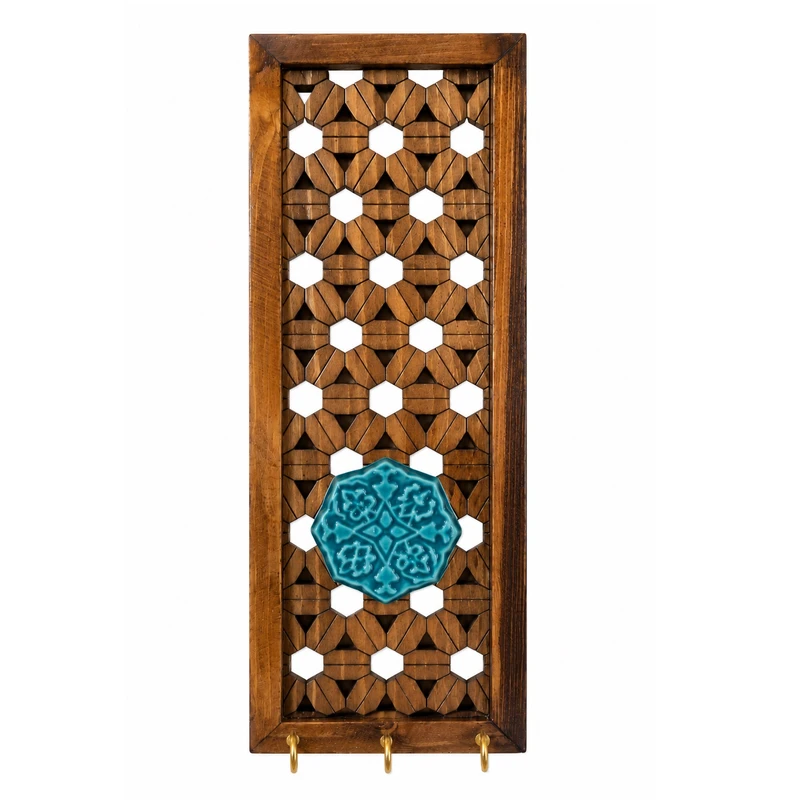 جاکلیدی دیواری چوبی مدل فیروزه کد 03089