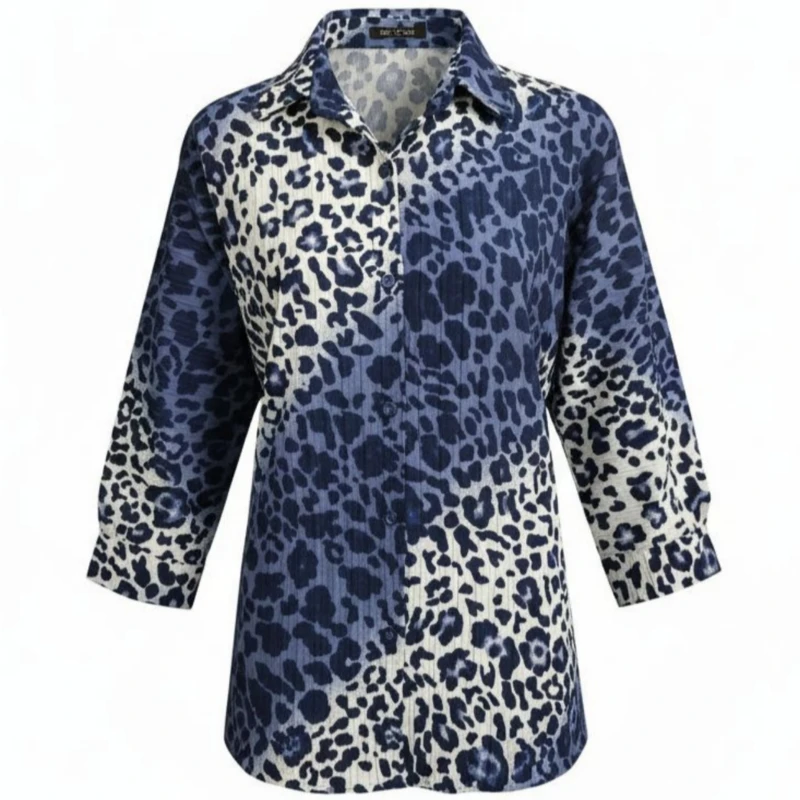 شومیز آستین سه ربع یقه برگردان زنانه مدل 112919