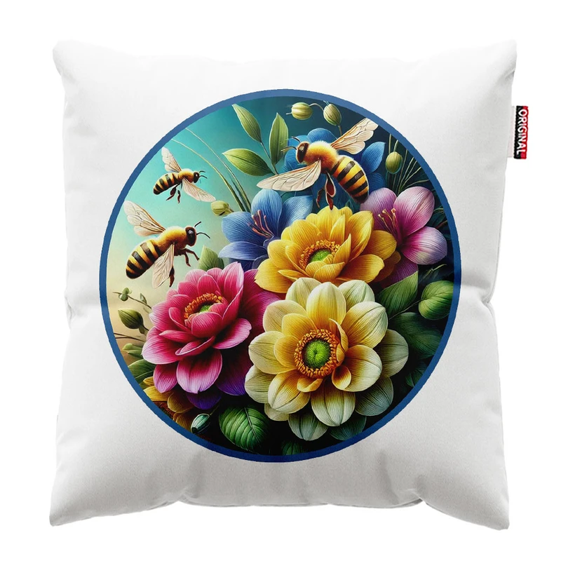  کوسن پاد آفرین طرح گل کد 2978 سایز 30*30 سانتی متر