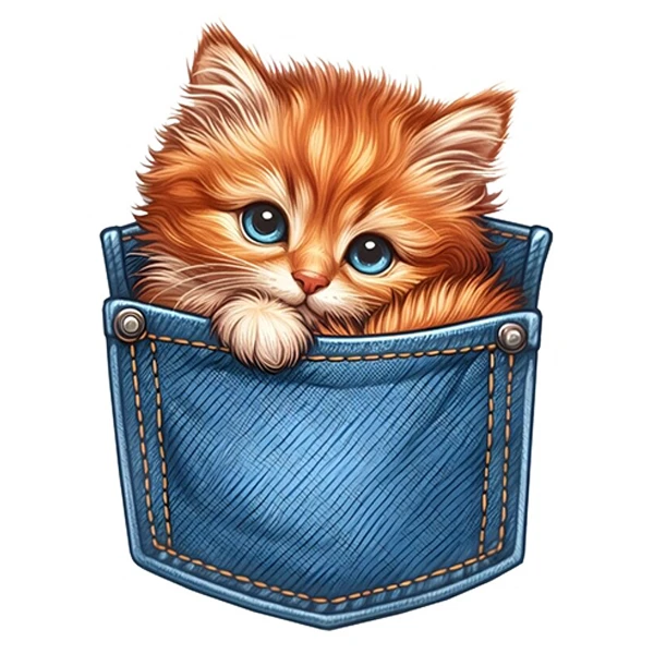 استیکر پارچه و لباس پاد آفرین طرح گربه بامزه کد 5366