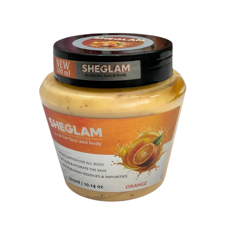 اسکراب لایه بردار صورت و بدن شیگلم مدل پرتقال مناسب برای انواع پوست حجم 300 میلی لیتر