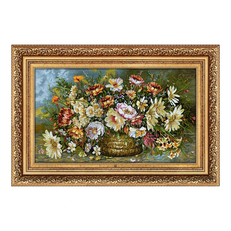 تابلو فرش دستباف فرش میرنظامی طرح گل و سبد کد 2058