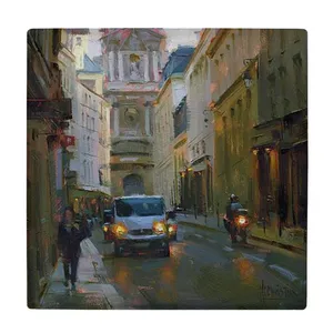 کاشی کارنیلا طرح نقاشی شهر مدل لوحی کد klh1747