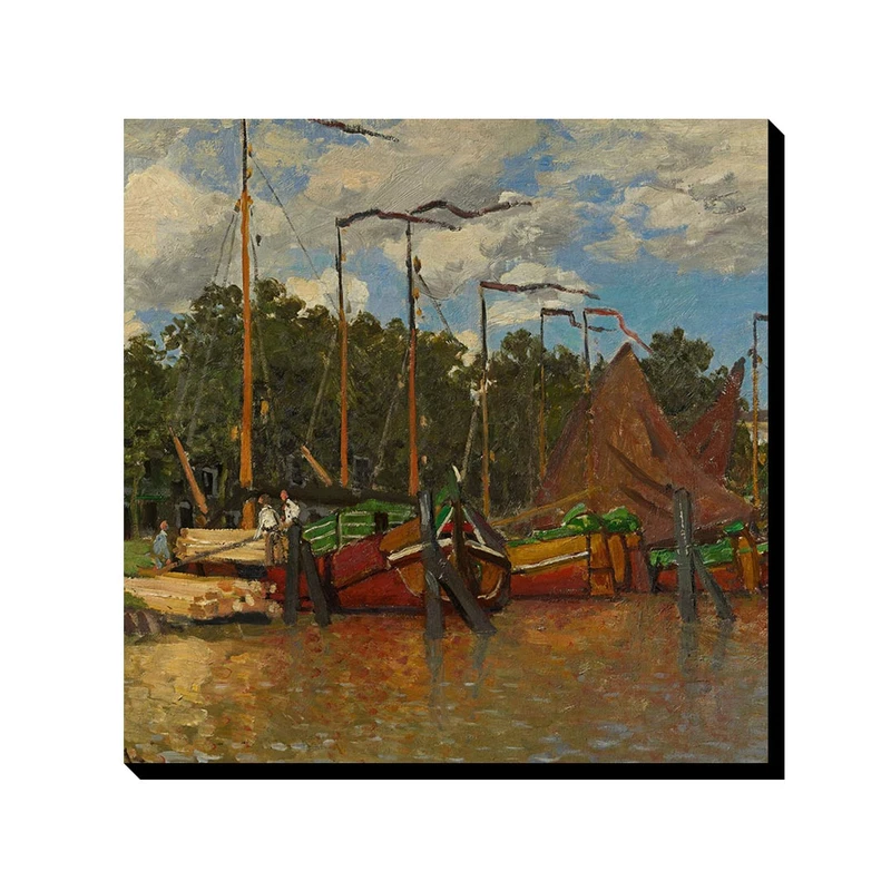 تابلو ترمه طراحان ایده طرح قایق هایی در زاندام از مونه کد art0242