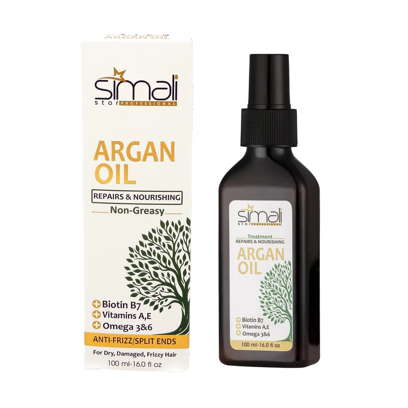 روغن آرگان ترمیم کننده سیمالی استار مدل Anti Frizz مناسب برای موهای خشک و آسیب دیده حجم 100 میلی لیتر