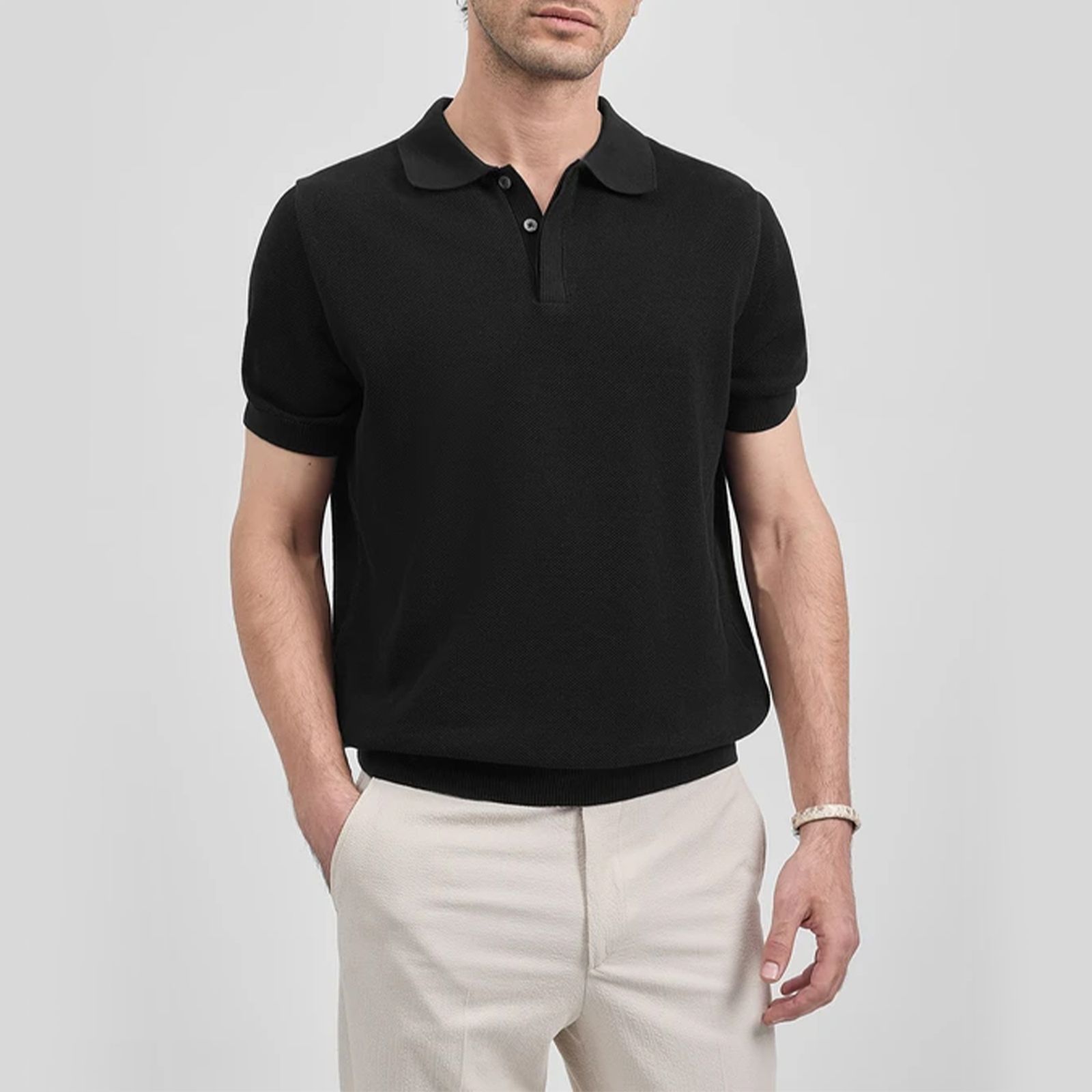 پولوشرت آستین کوتاه مردانه کروم مدل 2512306 knit  -  - 1