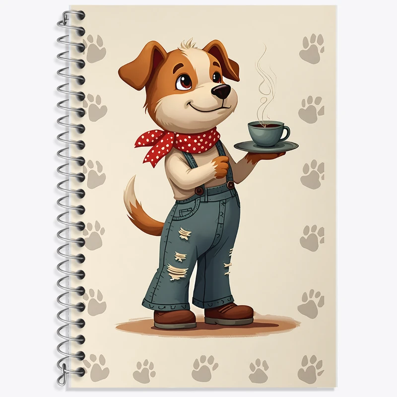 دفتر زبان 50 برگ خندالو مدل دو خط طرح سگ بامزه کد F8476