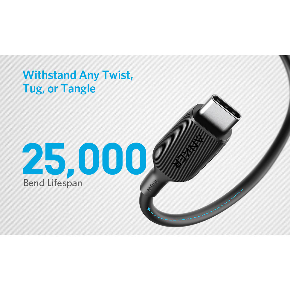 کابل تبدیل USB به USB-C انکر مدل 322 طول 0.9 متر