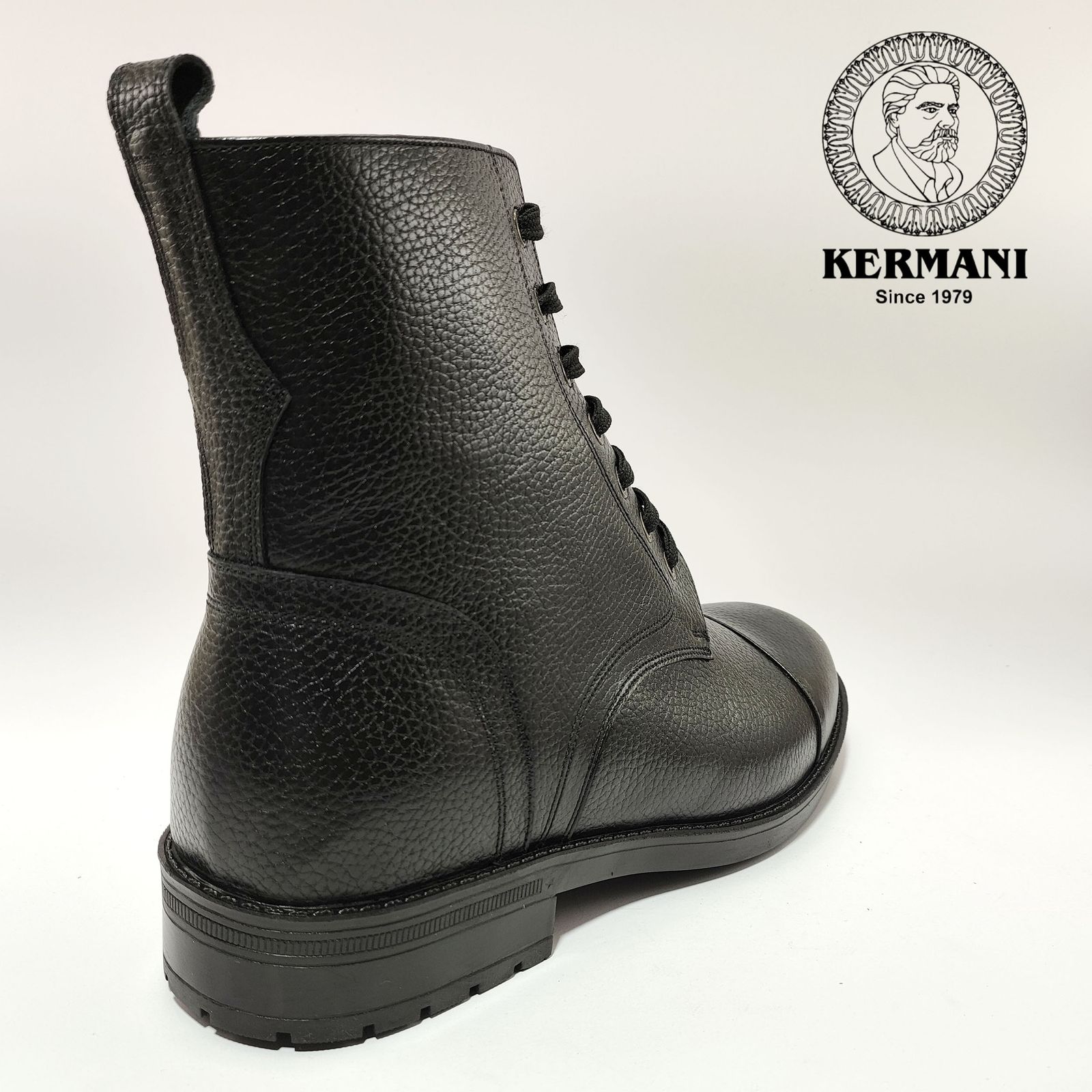 نیم بوت مردانه کرمانی مدل چرم دستدوز طبیعی فلوتر کد 655 رنگ مشکی -  - 6