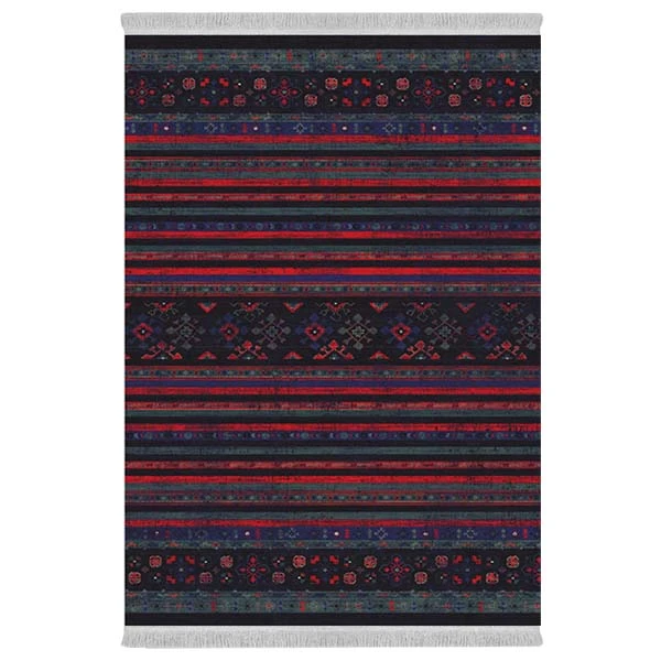 فرش پارچه‌ای دفه مدل فرشینه هازان مخمل طرح فانتزی کد 3403