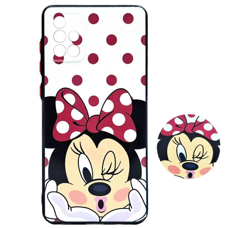 کاور مدل MINIKHALKHALI مناسب برای گوشی موبایل سامسونگ Galaxy A71 به همراه پاپ سوکت