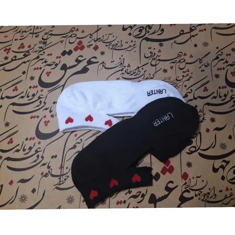 جوراب کالج زنانه لنتر مدل قلب کد 02 - مجموعه 2 عددی