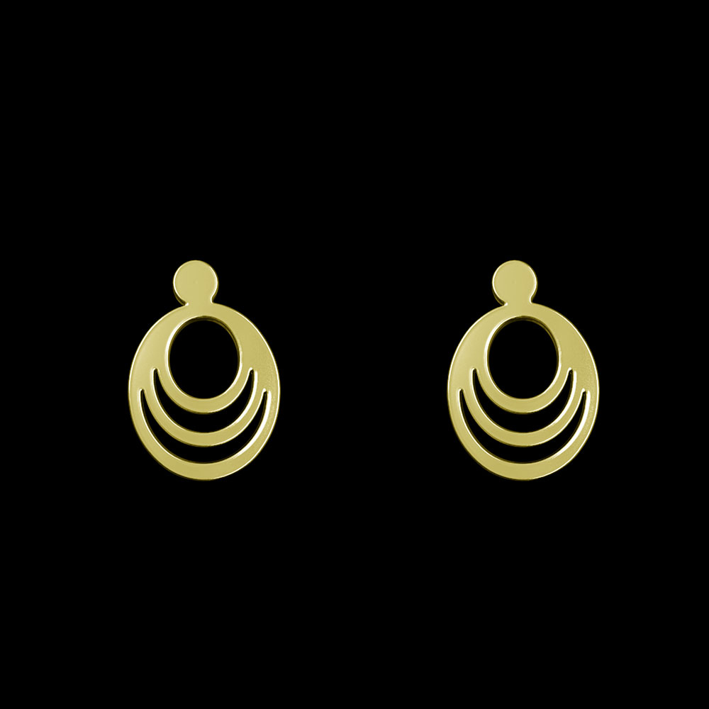 گوشواره طلا 18 عیار زنانه مدوپد مدل بیضی کد GA1-10322